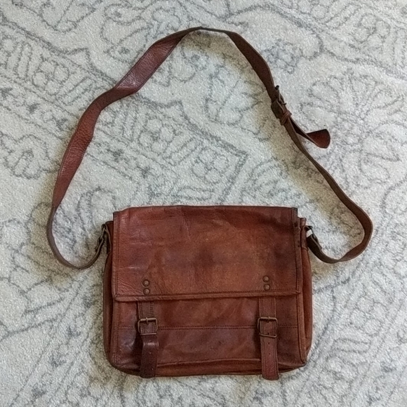 Vintage Other - Vintage Men's Satchel Messenger Real Leather Bag